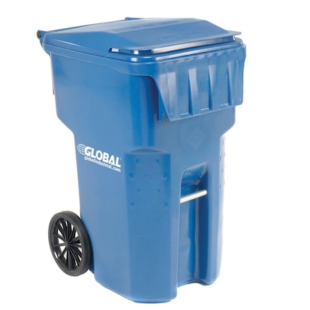 Global Industrial Mobile Heavy Duty Trash Container, 95 Gallon, Blue 237281BL